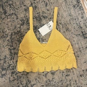 ZARA Yellow Knit Tank
